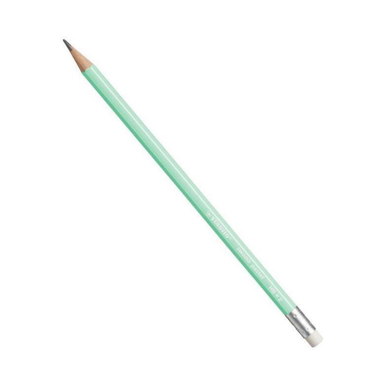 Kit Lápis Stabilo HB Pastel com 3 Cores (Lilás, Verde e Pêssego)