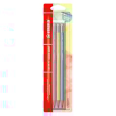 Kit Lápis Stabilo HB Pastel com 3 Cores (Rosa, Azul e Amarelo)