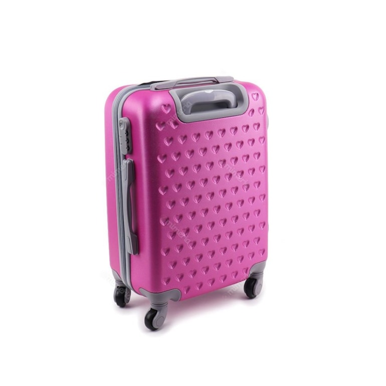 Kit Mala de Viagem com Rodinhas e Frasqueira Love Pink