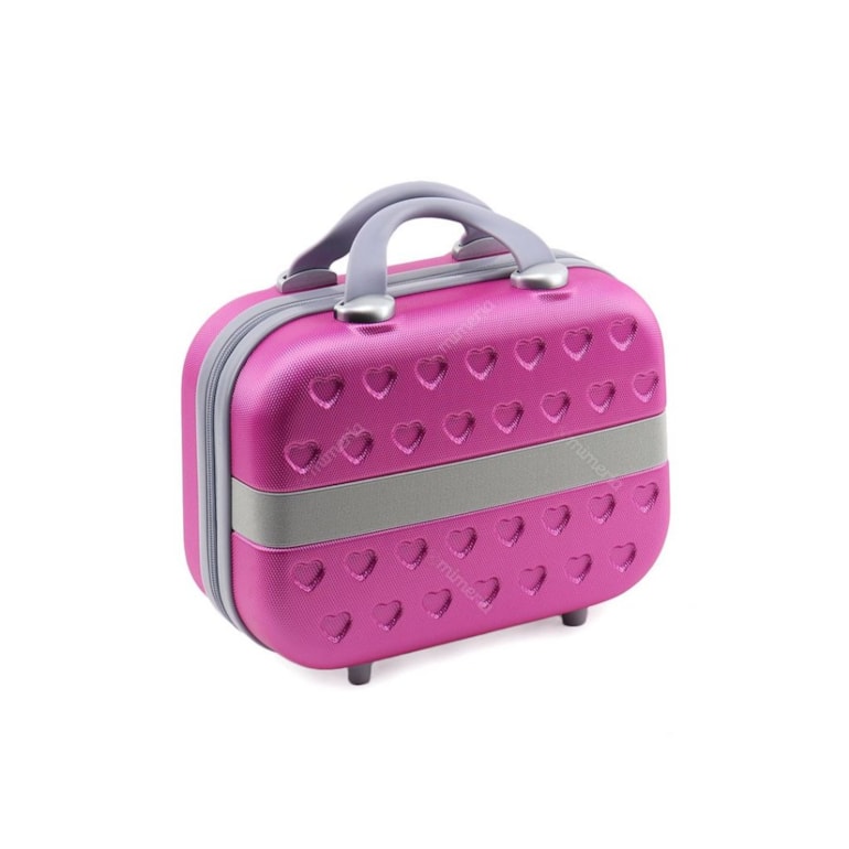 Kit Mala de Viagem com Rodinhas e Frasqueira Love Pink