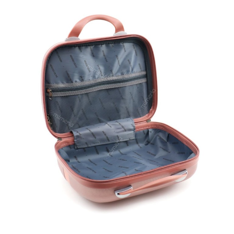 Kit Mala de Viagem com Rodinhas e Frasqueira Select Rose Gold