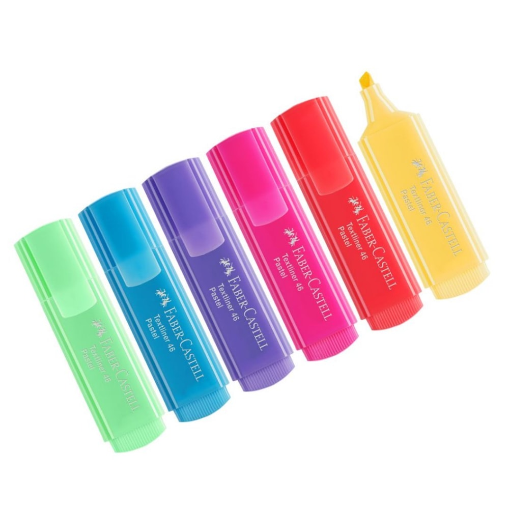 Kit Marca Texto FaberCastell Textliner Tons Pastéis 6 Cores Kit Marca Texto FaberCastell Textliner Tons Pastéis 6 Cores
