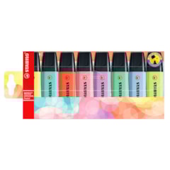 Kit Marca-Texto Stabilo Boss Tons Pasteis com 8 Cores