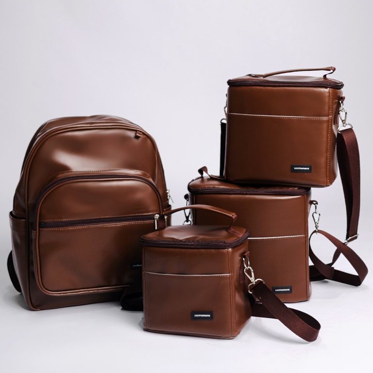 Kit Mochila Essential + Térmica Move Grande Marrom Cacau
