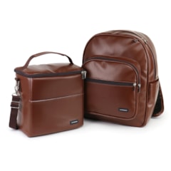 Kit Mochila Essential + Térmica Move Grande Marrom Cacau