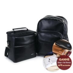 Kit Mochila Essential + Térmica Move Grande Preta