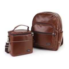 Kit Mochila Essential + Térmica Move Média Marrom Cacau