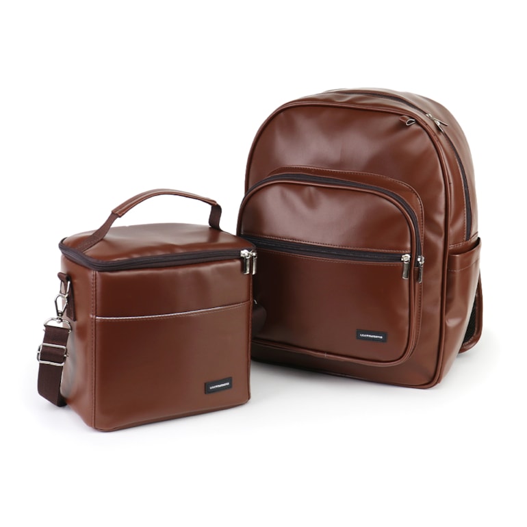 Kit Mochila Essential + Térmica Move Média Marrom Cacau