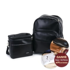 Kit Mochila Essential + Térmica Move Média Preta