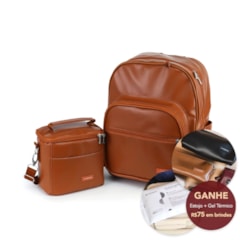 Kit Mochila Essential + Térmica Move Mini Caramelo