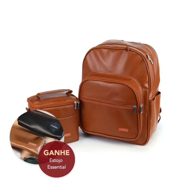 Kit Mochila Essential + Térmica Move Mini Caramelo