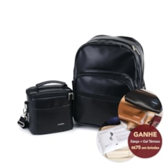 Kit Mochila Essential + Térmica Move Mini Preta