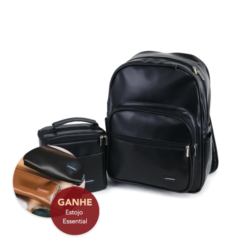 Kit Mochila Essential + Térmica Move Mini Preta
