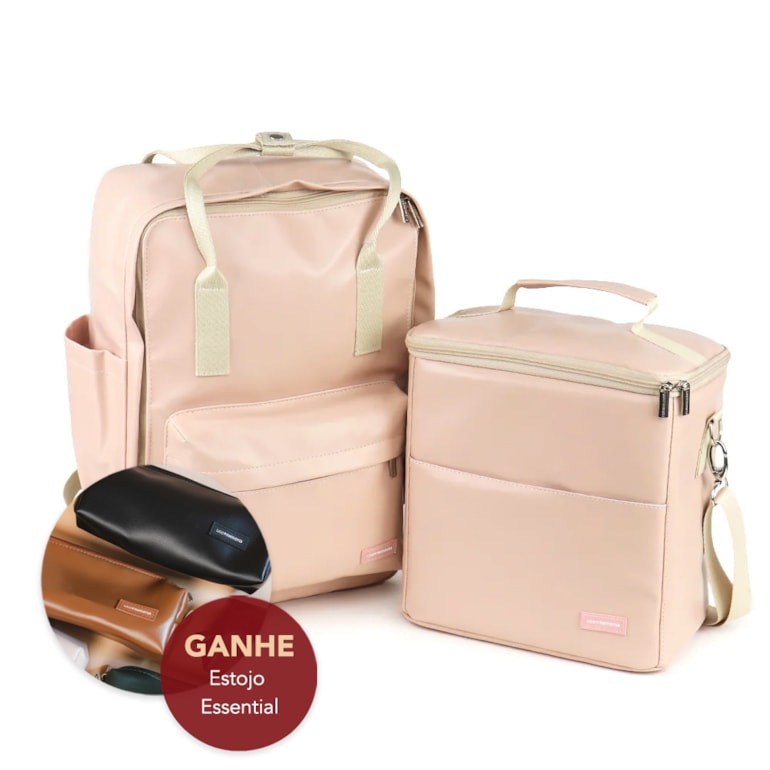 Kit Mochila Quadrada + Térmica Move Grande Nude