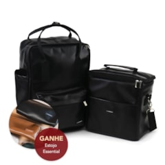 Kit Mochila Quadrada + Térmica Move Grande Preta