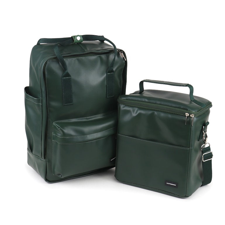 Kit Mochila Quadrada + Térmica Move Grande Verde Oliva