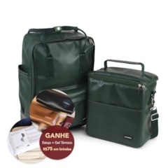 Kit Mochila Quadrada + Térmica Move Grande Verde Oliva