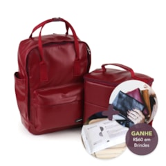 Kit Mochila Quadrada + Térmica Move Grande Vermelho Cereja