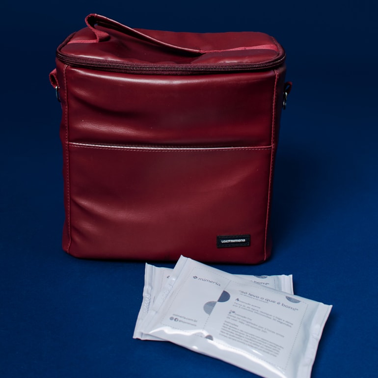 Kit Mochila Quadrada + Térmica Move Grande Vermelho Cereja
