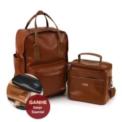 Kit Mochila Quadrada + Térmica Move Média Caramelo
