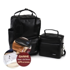 Kit Mochila Quadrada + Térmica Move Média Preta