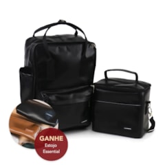 Kit Mochila Quadrada + Térmica Move Média Preta