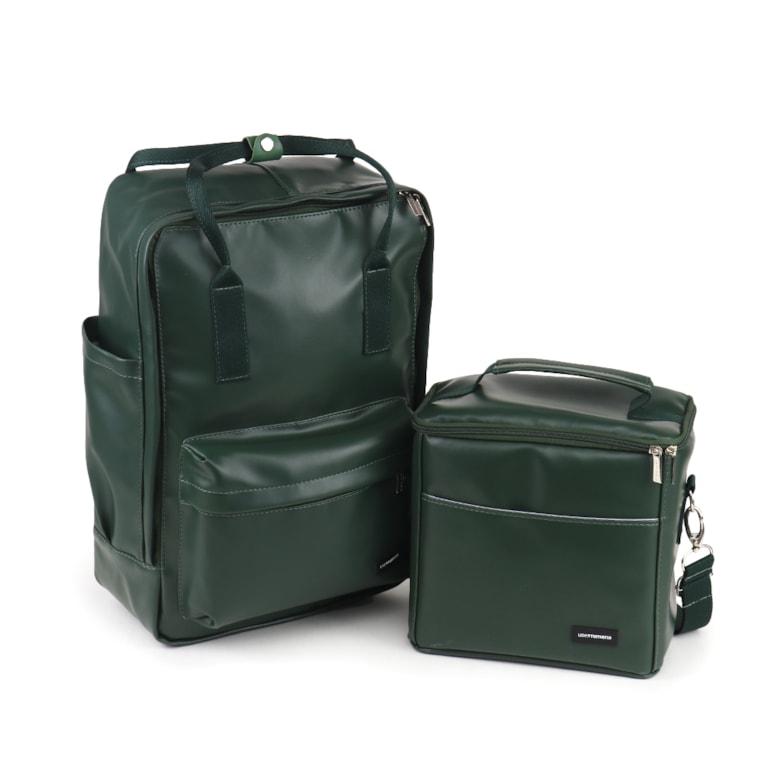 Kit Mochila Quadrada + Térmica Move Média Verde Oliva