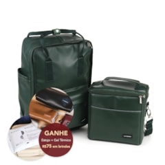 Kit Mochila Quadrada + Térmica Move Média Verde Oliva
