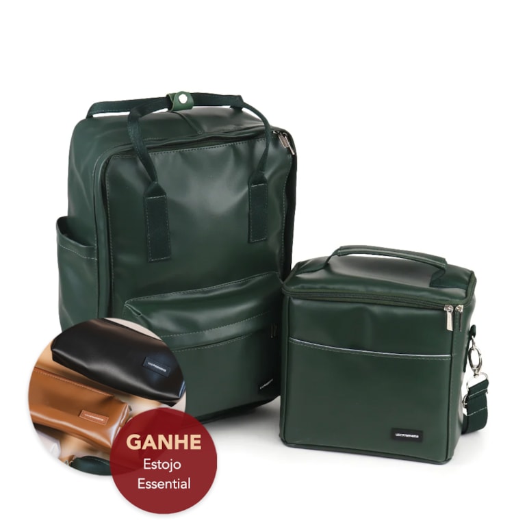 Kit Mochila Quadrada + Térmica Move Média Verde Oliva