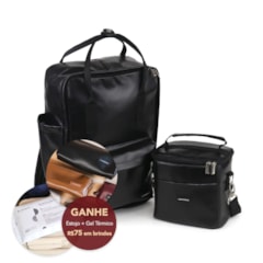 Kit Mochila Quadrada + Térmica Move Mini Preta
