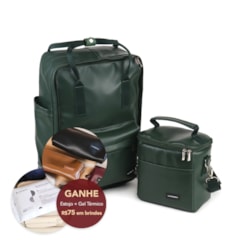 Kit Mochila Quadrada + Térmica Move Mini Verde Oliva