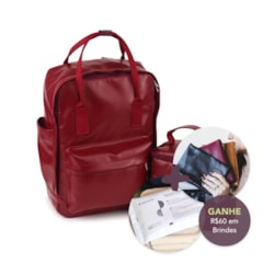 Kit Mochila Quadrada + Térmica Move Mini Vermelho Cereja