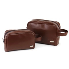 Kit Necessaire Essential Marrom Cacau