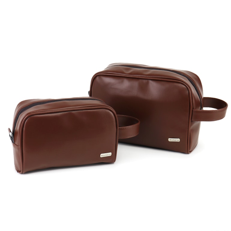 Kit Necessaire Essential Marrom Cacau