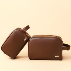Kit Necessaire Essential Marrom Cacau
