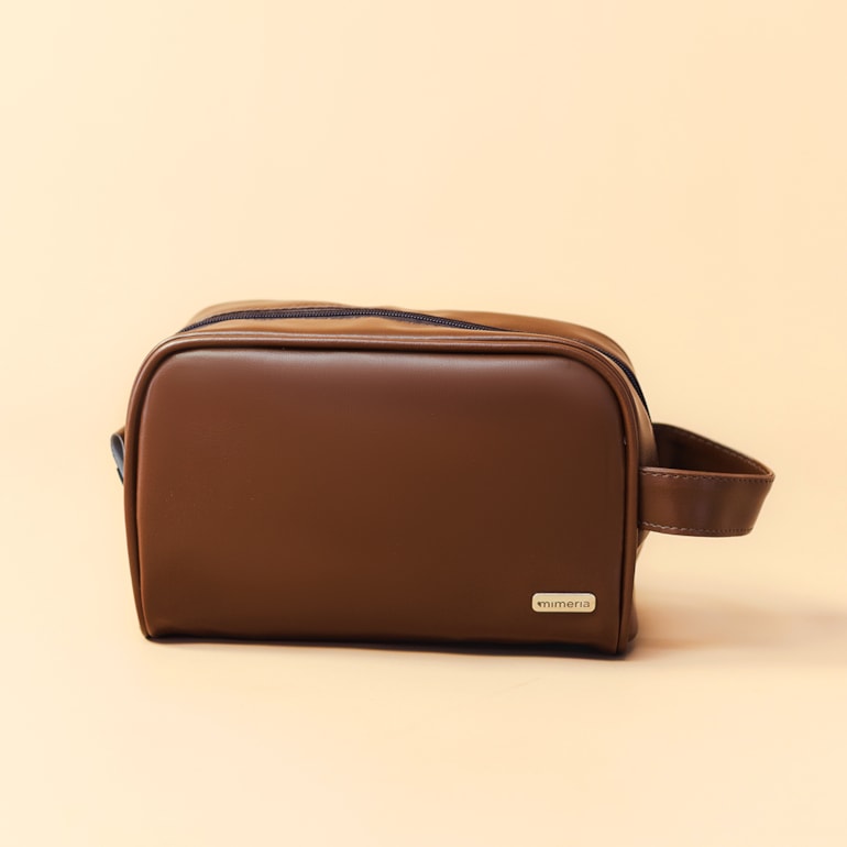 Kit Necessaire Essential Marrom Cacau