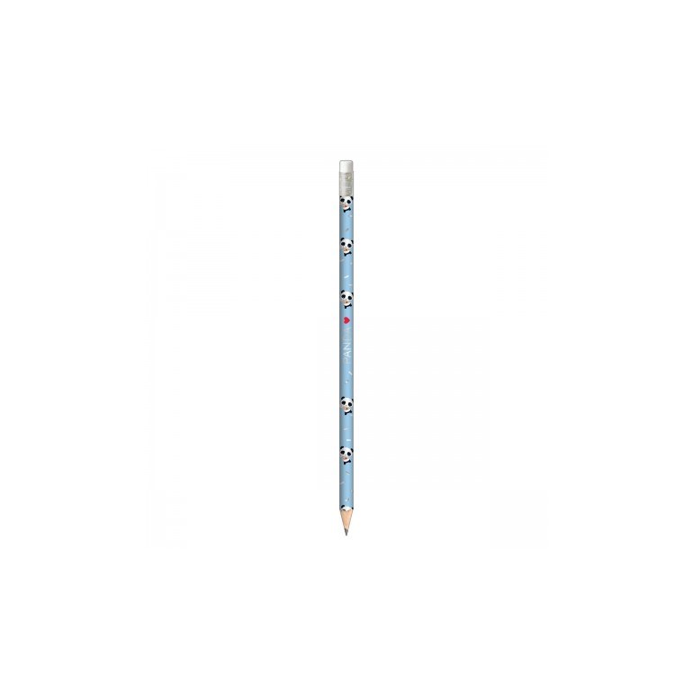 Lápis Preto com Borracha Panda Azul