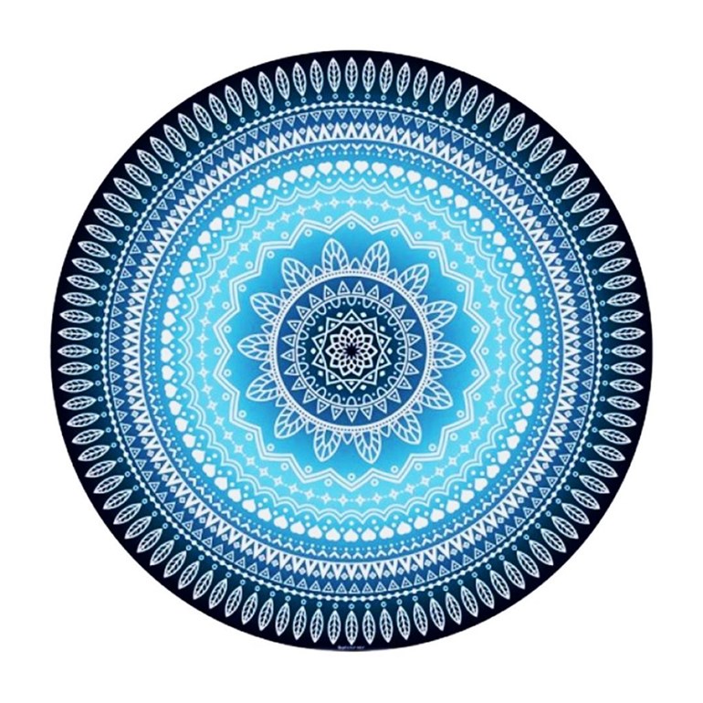 Manta Mandala Aveludada Azul Degradê