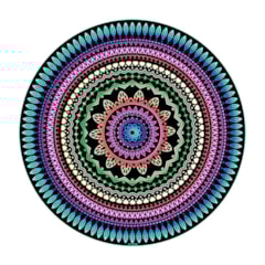 Manta Mandala Aveludada Multicolorida