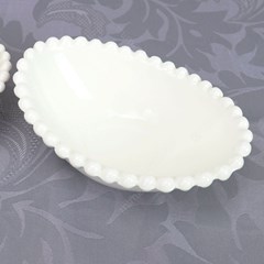 Mini Bowl de Cerâmica Arredondado Bolinhas Branco