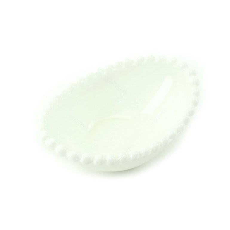 Mini Bowl de Cerâmica Arredondado Bolinhas Branco