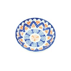 Mini Bowl de Cerâmica Oriental Azul e Laranja