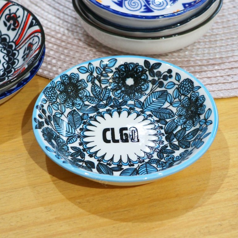 Mini Bowl de Cerâmica Oriental Floral Azul