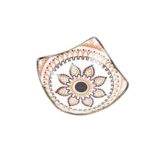 Mini Bowl de Cerâmica Quadrado Mandala Floral Vermelha