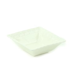 Mini Bowl de Cerâmica Retangular Laço Branco