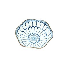 Mini Bowl de Cerâmica Sextavado Flor Azul