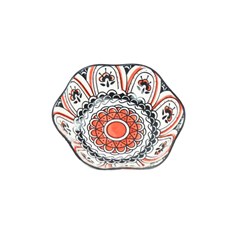 Mini Bowl de Cerâmica Sextavado Mandala Vermelha e Preta