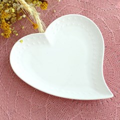 Mini Prato de Cerâmica Coração Curvado Branco