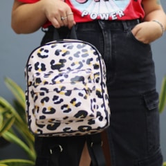 Mochila Lola Pequena Animal Print Onça