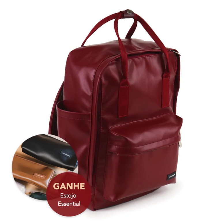 Mochila Quadrada Vermelho Cereja
